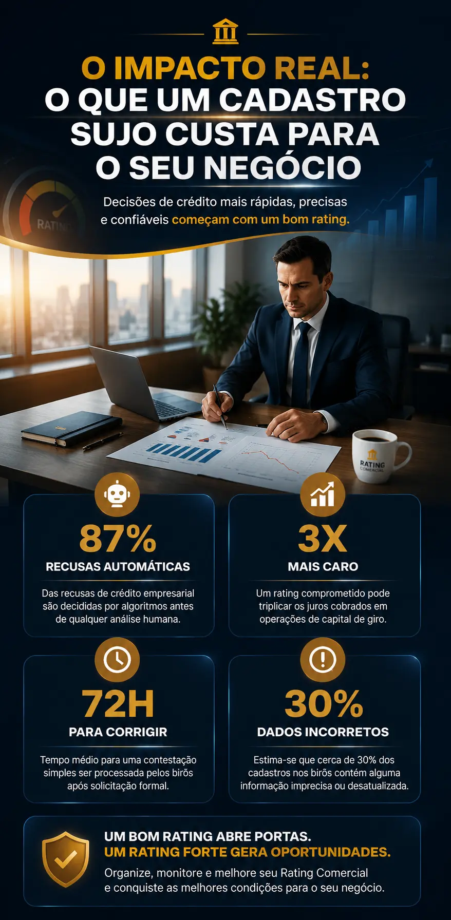 Guia sobre o impacto de dados incorretos no cadastro e no Rating Comercial de uma empresa